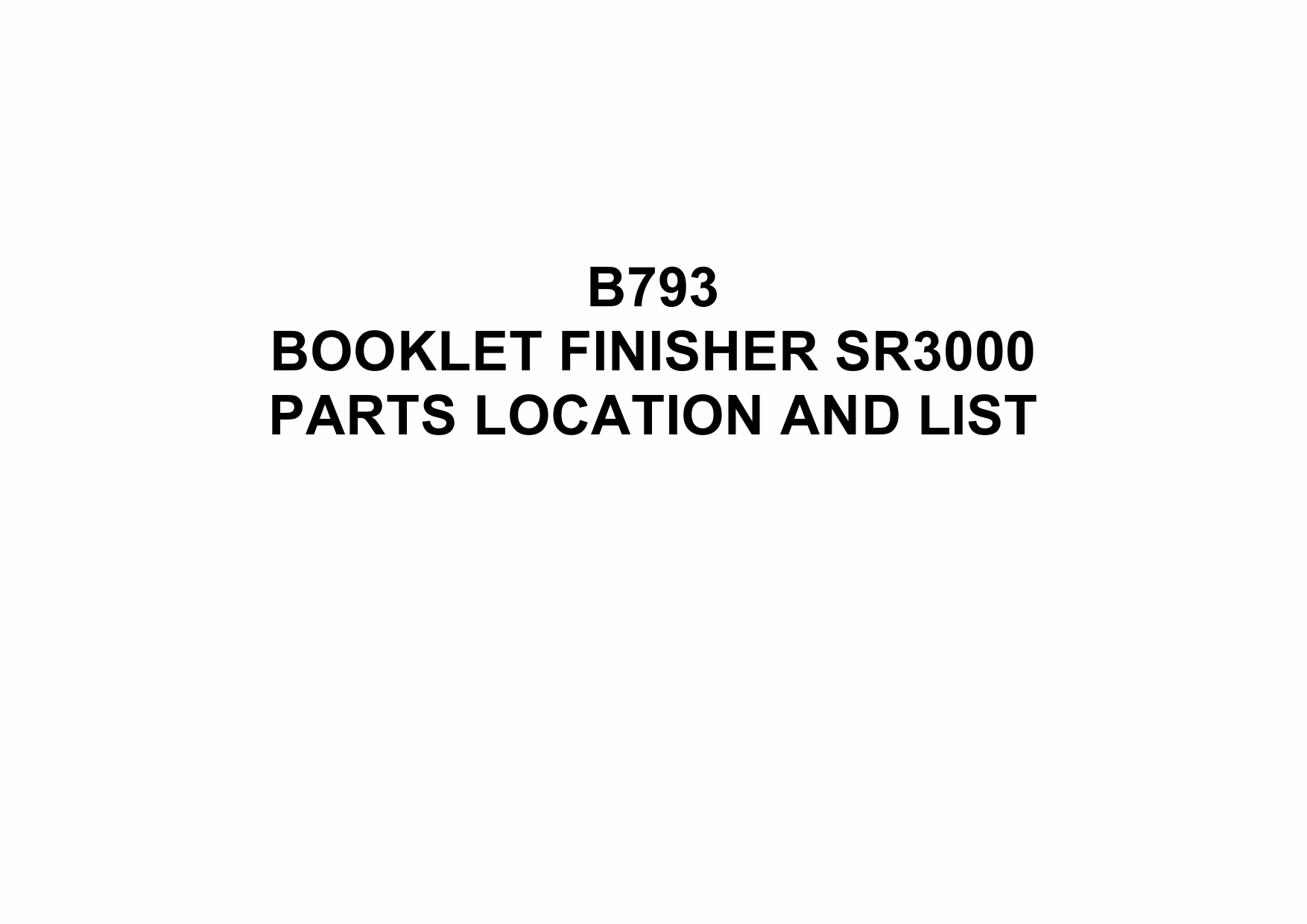 RICOH Options B793 BOOKLET-FINISHER-SR3000 Parts Catalog PDF download-1